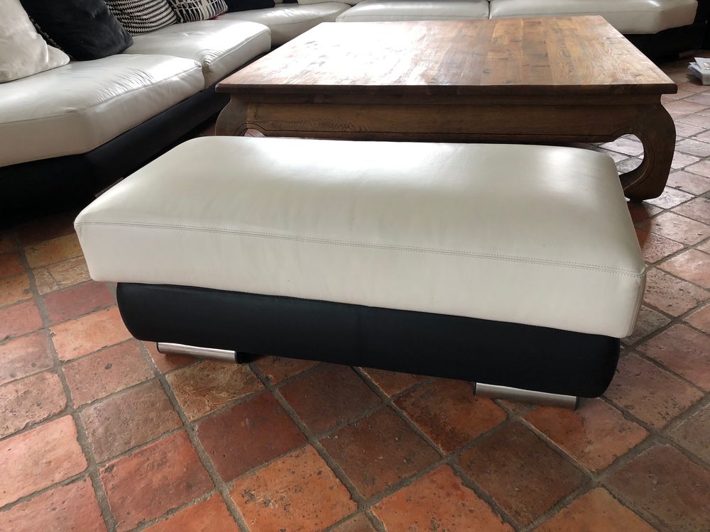 TRES GRAND CANAPE D'ANGLE CUIR PLEINE PEAU + BANC EN CUIR Meubles