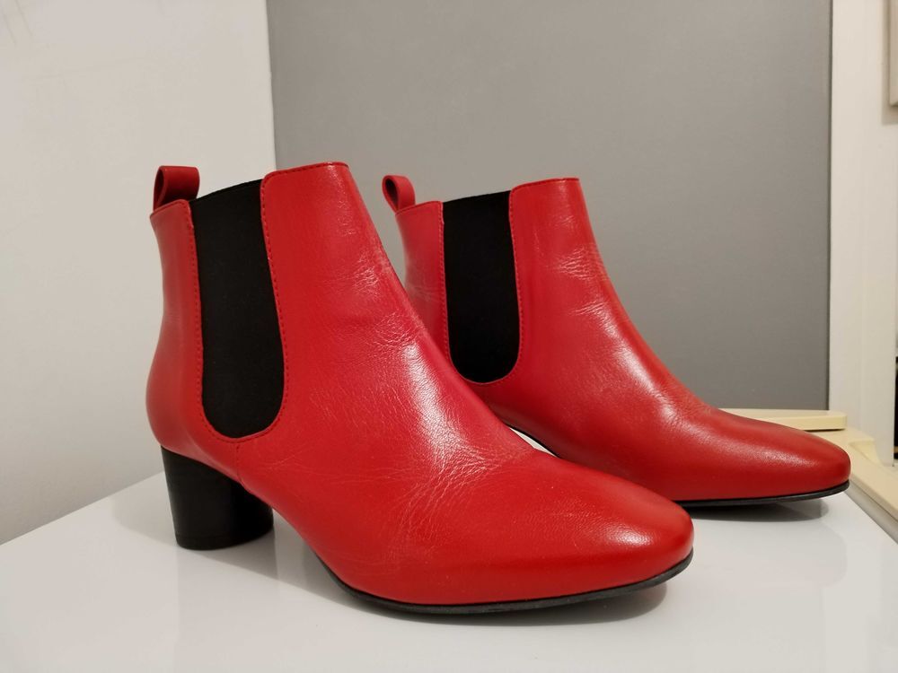 bottines cuir rouges taille 38 Chaussures