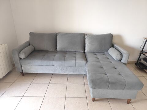 Canap d'angle convertible gris avec mridienne 150 Montpellier (34)