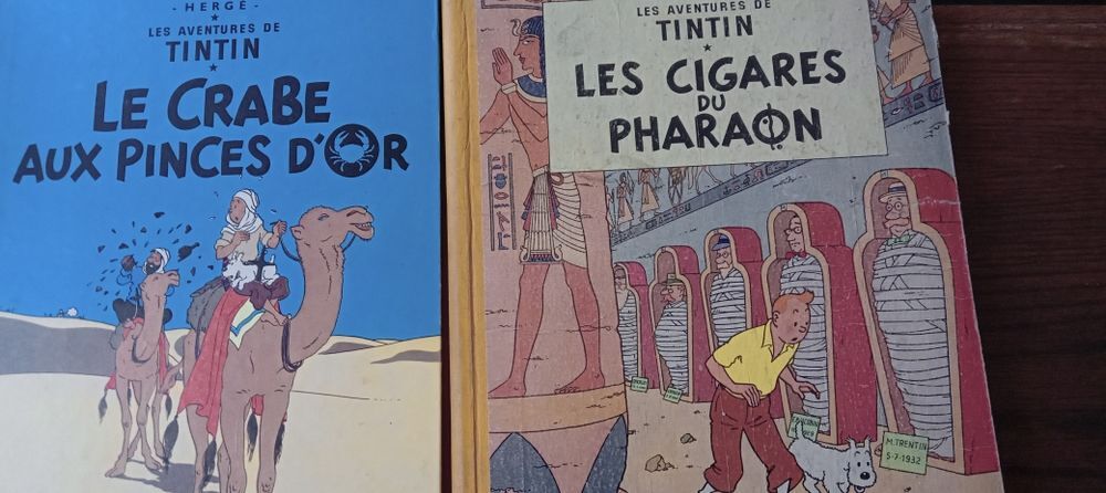 en ?ot ou s&eacute;par&eacute;ment livres de Tintin.de 1947 a1956. Livres et BD