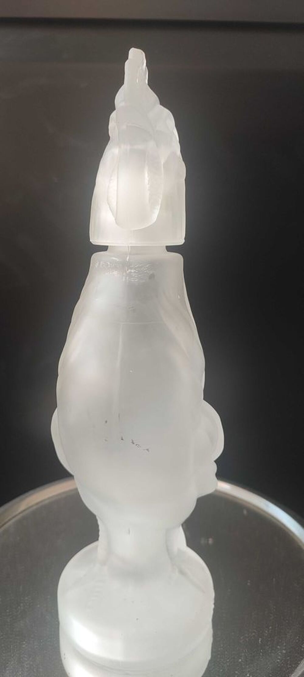 Carafe zoomorphe (28 cm) en verre d&eacute;poli italien - Ann&eacute;es 70 