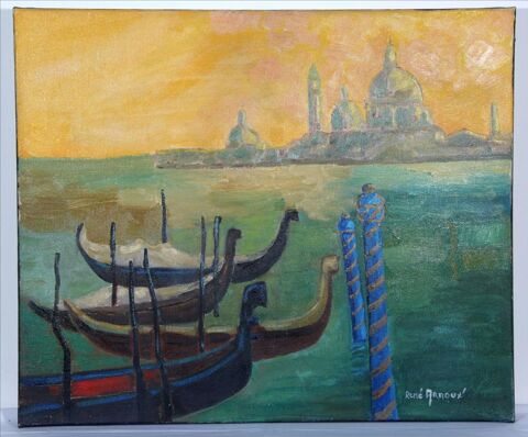 Tableau - Huile sur Toile - VENISE 4 - Ren ARNOUX -1988 -   380 Grasse (06)