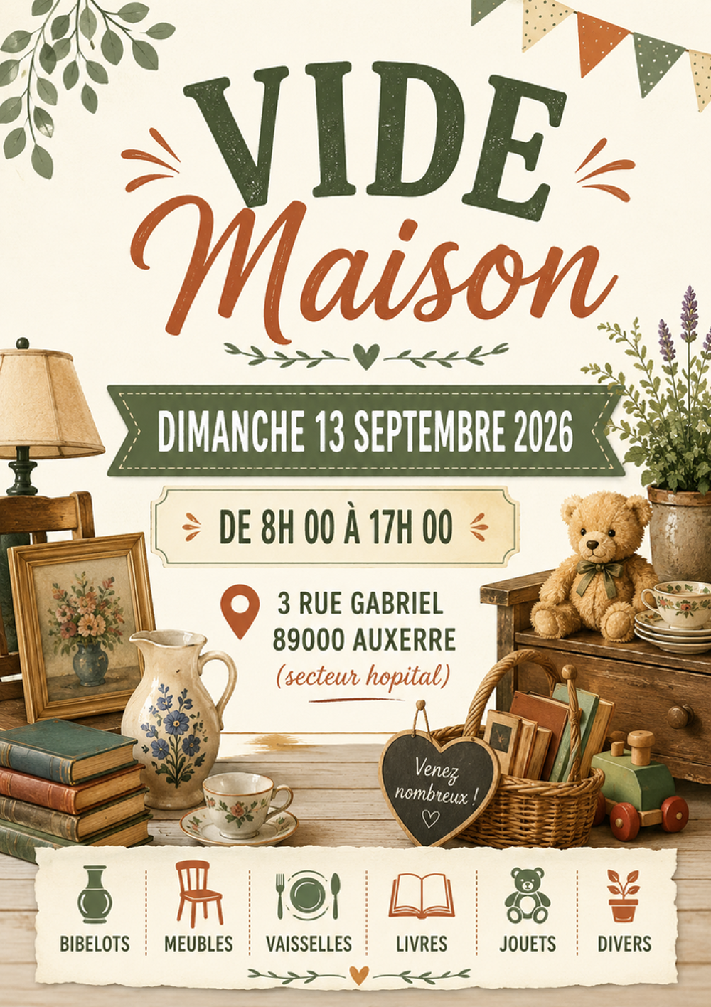 Vide Maison &agrave; Auxerre Vide grenier, marché aux puces, braderie