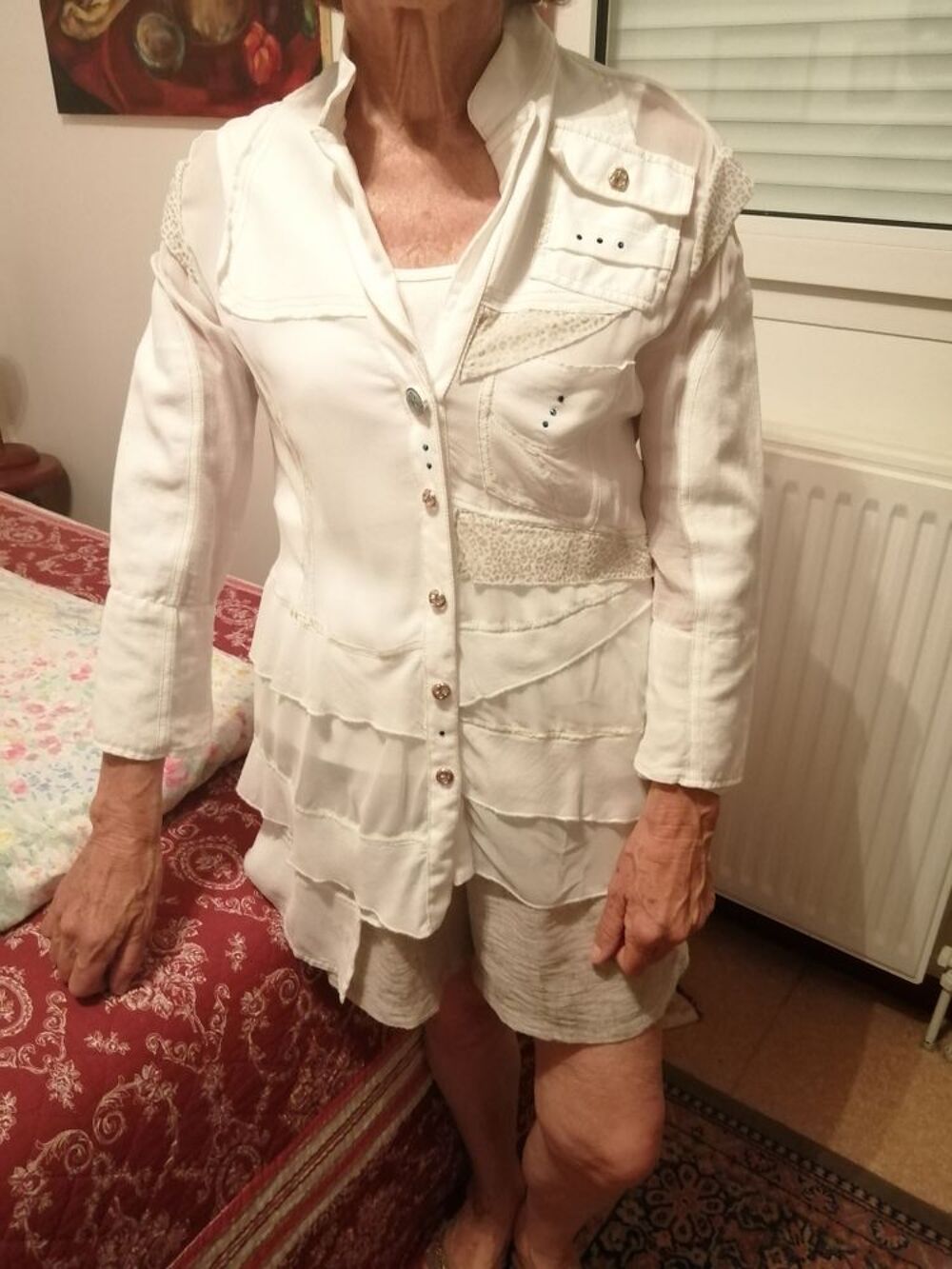 CHEMISIER BLANC ELISA CAVALETTI COTON ET VOILE Vêtements