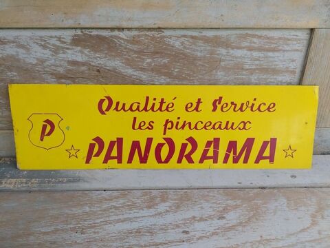 Ancienne Plaque Tôle Publicitaire Pinceaux Panorama  45 Loches (37)