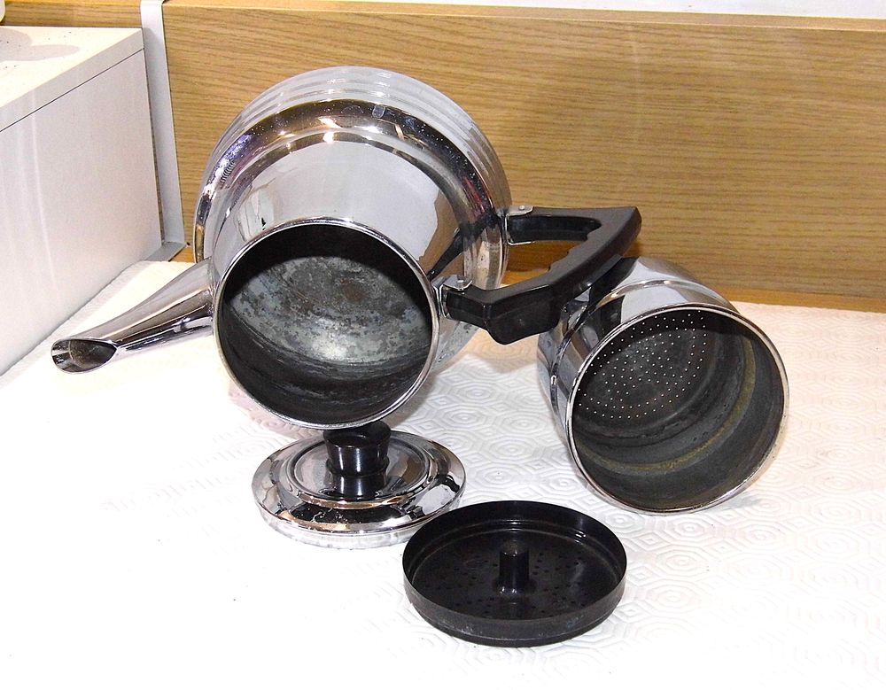 Cafetiere chrom&eacute;e ann&eacute;es 60 art de la table d&eacute;co cuisine Electroménager