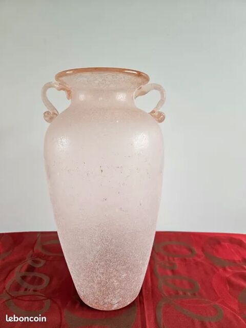VASE AMPHORE, verre dpoli, rose ple. 21 Chartres-de-Bretagne (35)