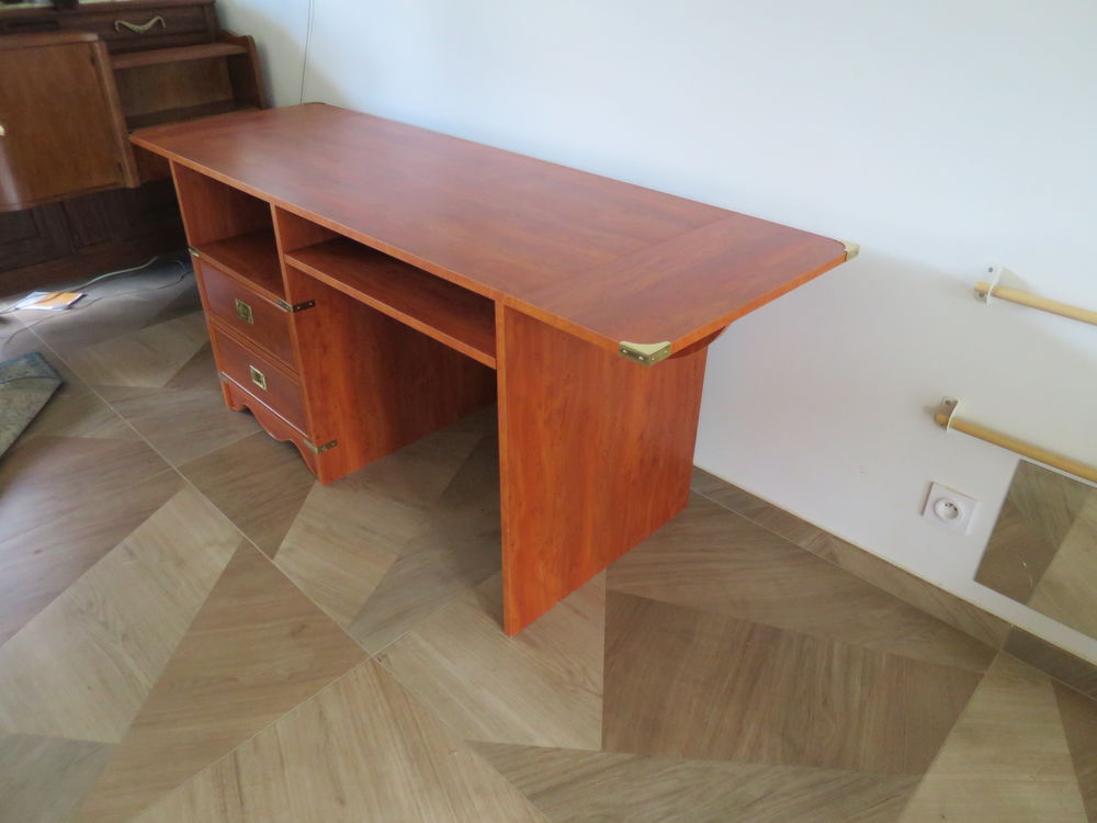 Bureau Gautier-large plateau &agrave; rabats-2 tiroirs Meubles