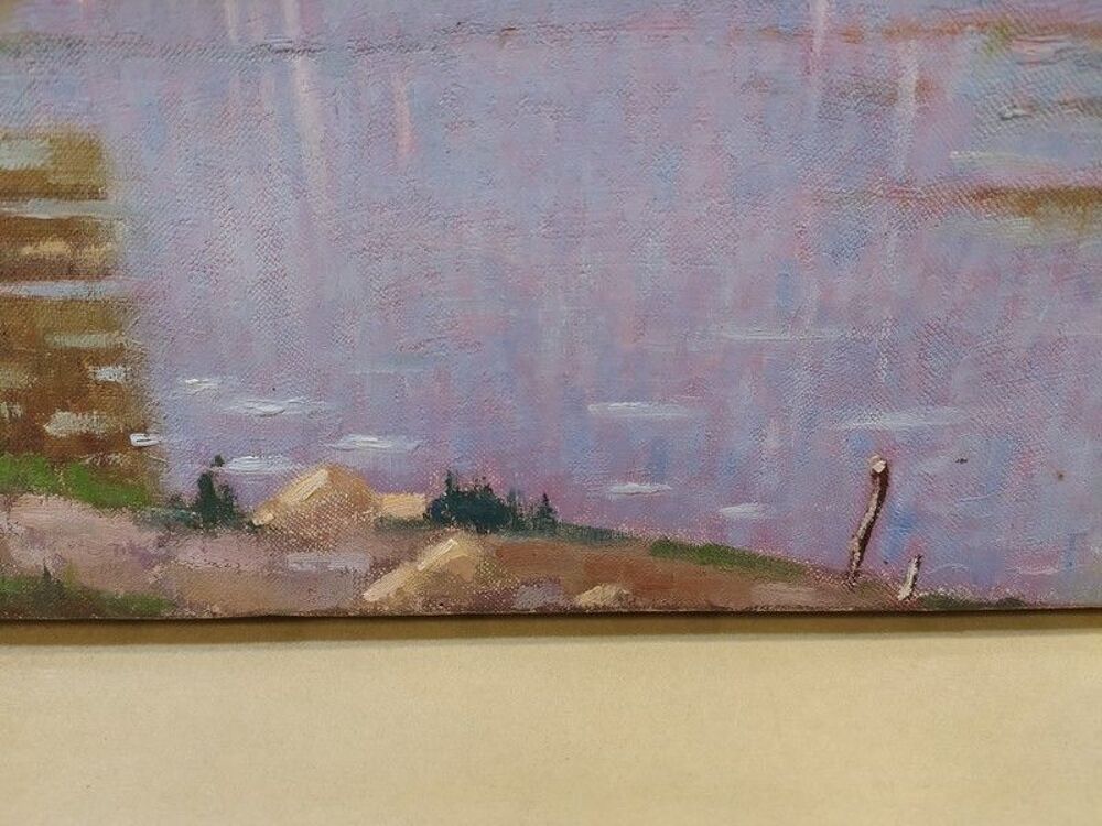 Tableau Fauviste Tours Vu de la Loire Andr&eacute; Jacquet 1943 Décoration