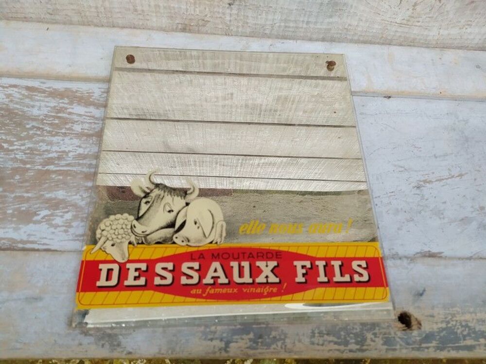 Ancienne Plaque Miroir Publicitaire Moutarde Dessaux Fils 
