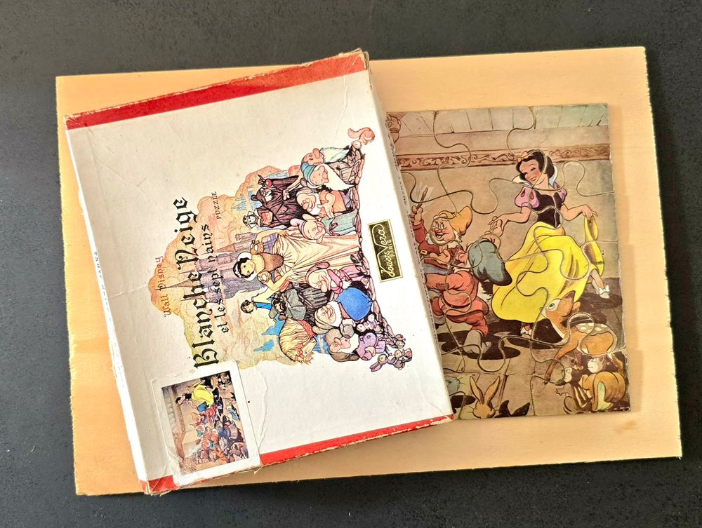 Puzzle en bois de 1958, Blanche neige et 7 nains Walt Disney Jeux / jouets