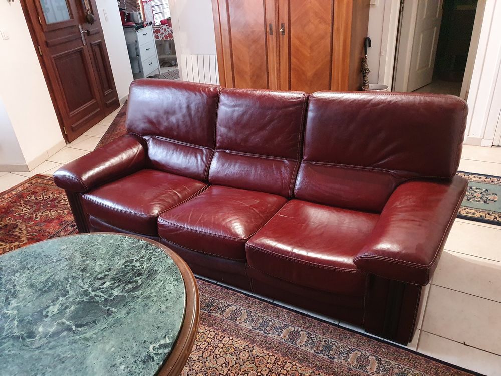 Canap&eacute; cuir et fauteuil Meubles