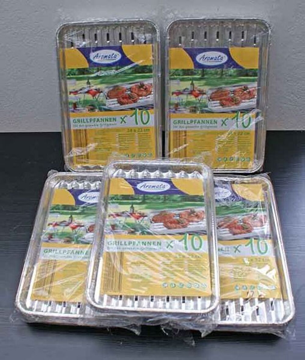 PAQUETS de10 PLATEAUX ALUMINIUM pour GRILLADES Cuisine