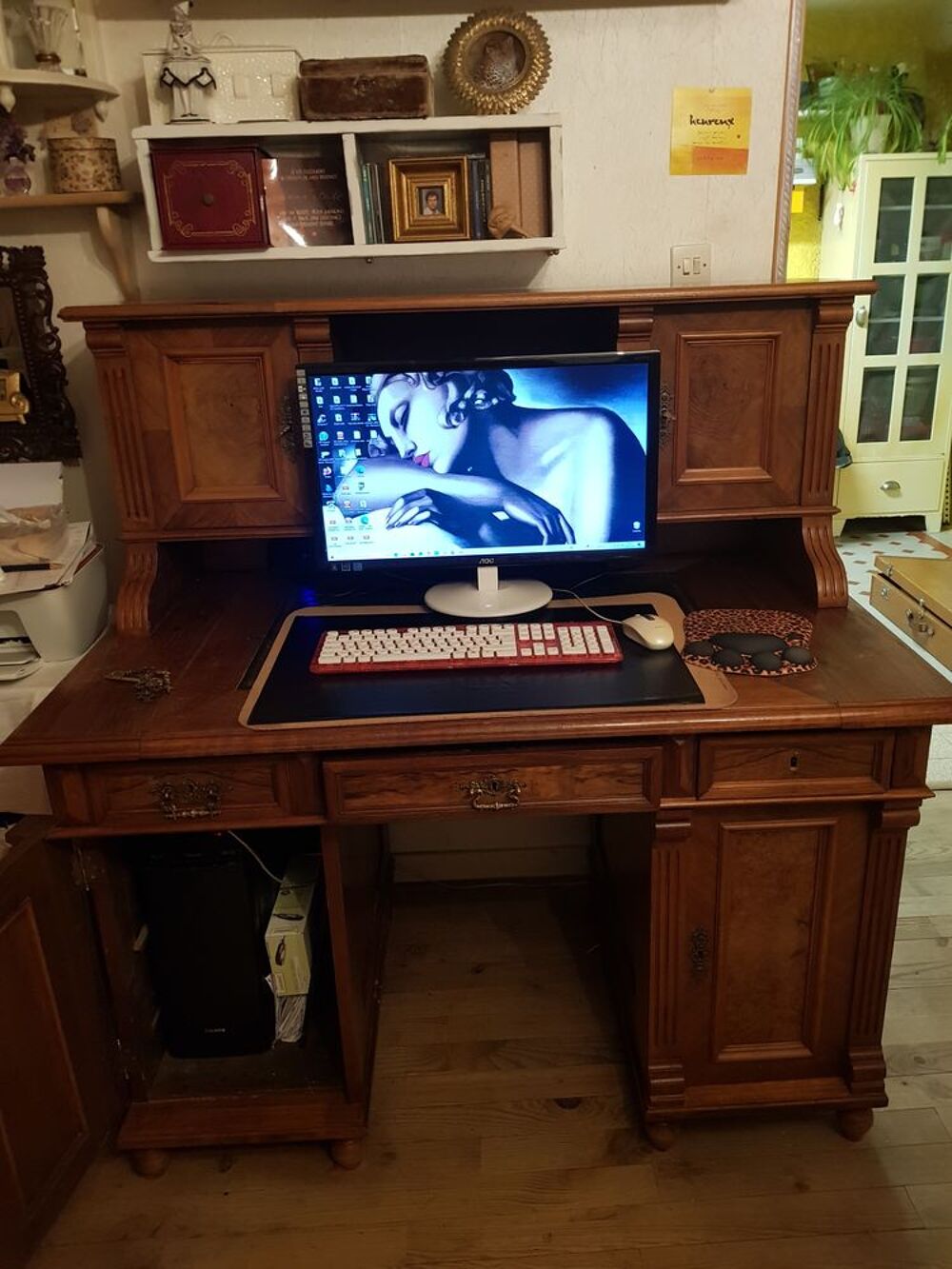 Bureau &agrave; gradin ancien style Louis XVI / Empire Meubles