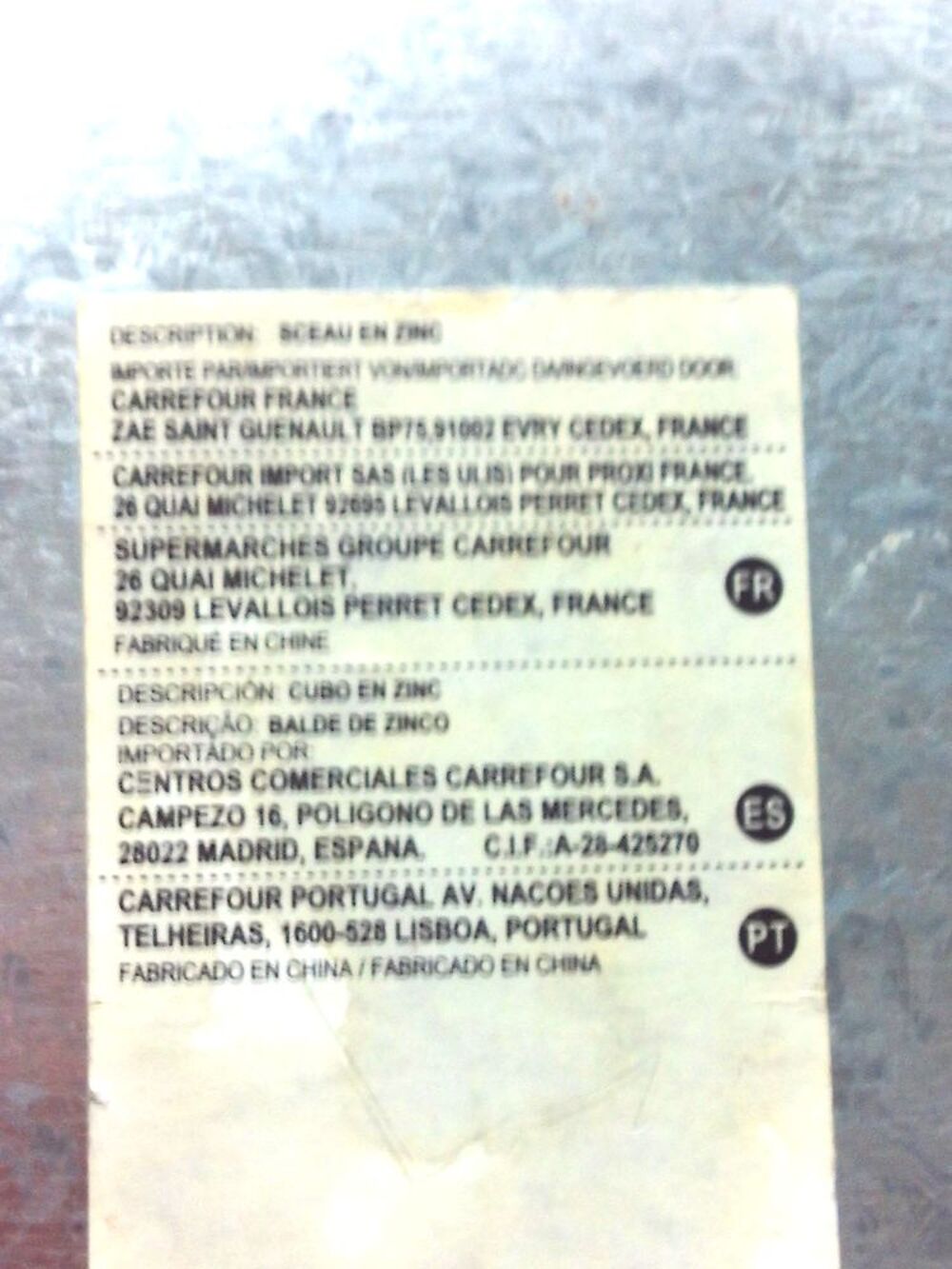 Jardini&egrave;re galvanis&eacute;e zinc Jardin