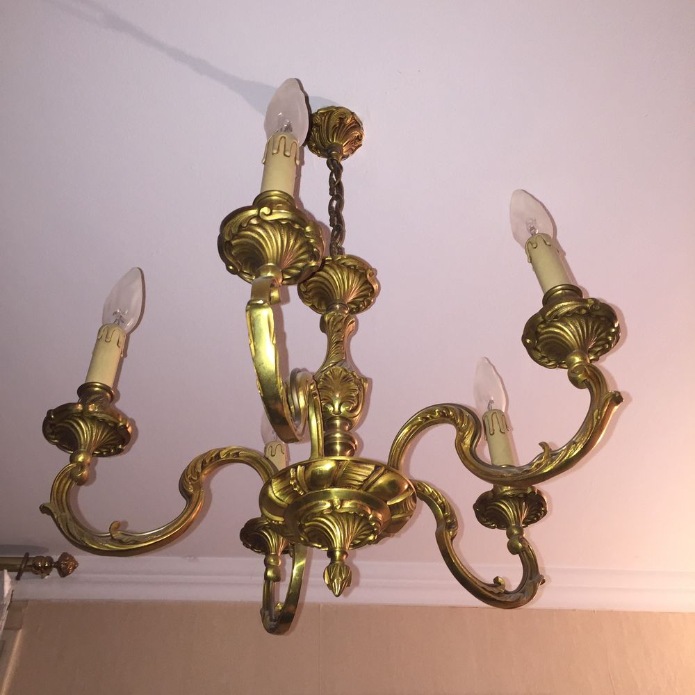 Ensemble luminaires bronze massif Louis XV authentifi&eacute; Lucie Décoration