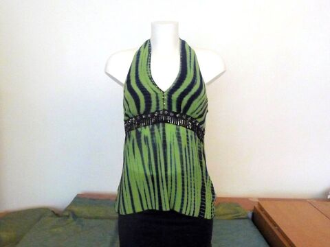 Top/ Tunique Dos Nu 100% Soie Vert Lien à Nouer- Hale Bob 75 Paris 15 (75)