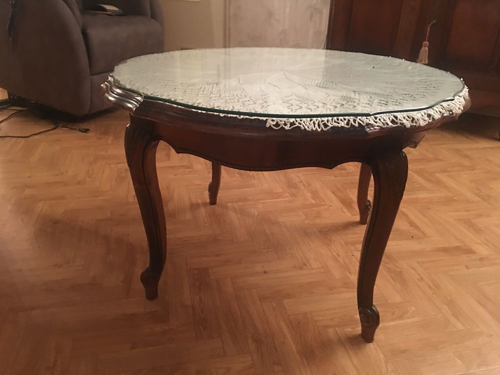 Table basse merisier style Louis XV Meubles