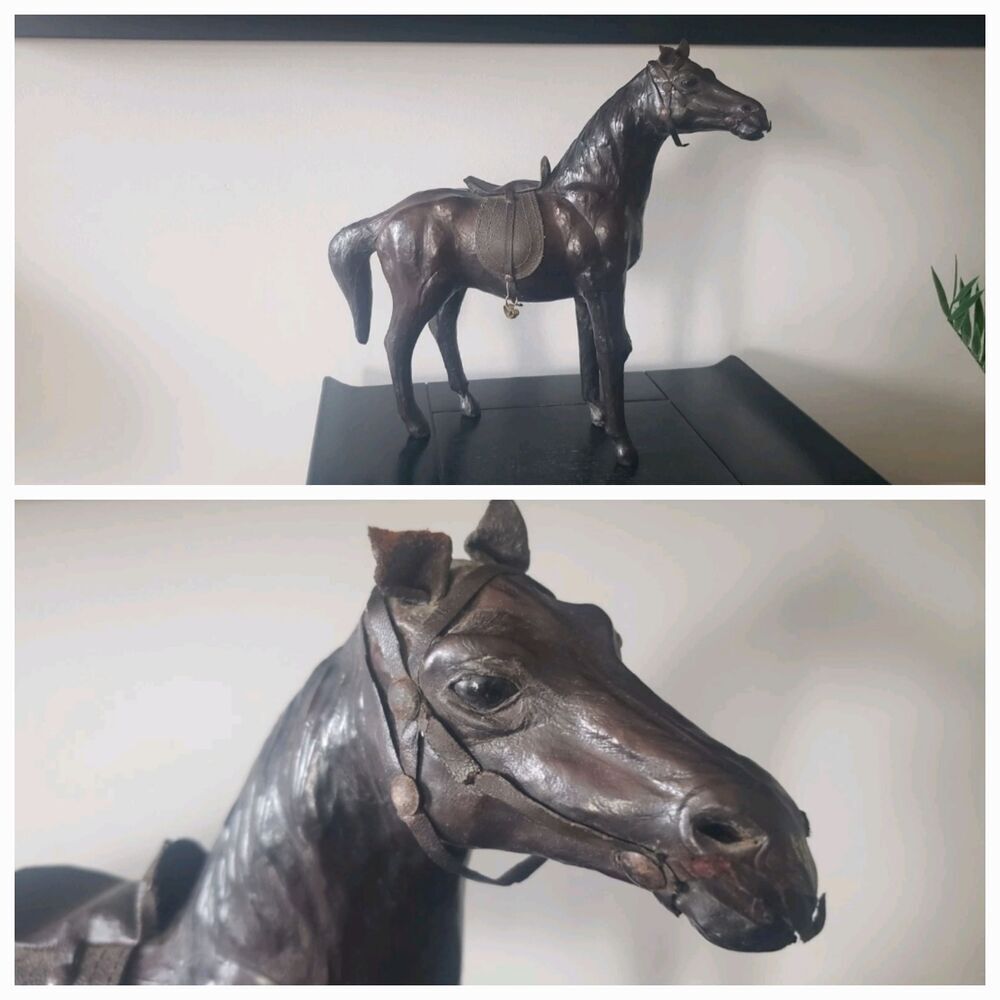 Sculpture animali&egrave;re ann&eacute;e 50-60, cuir Décoration