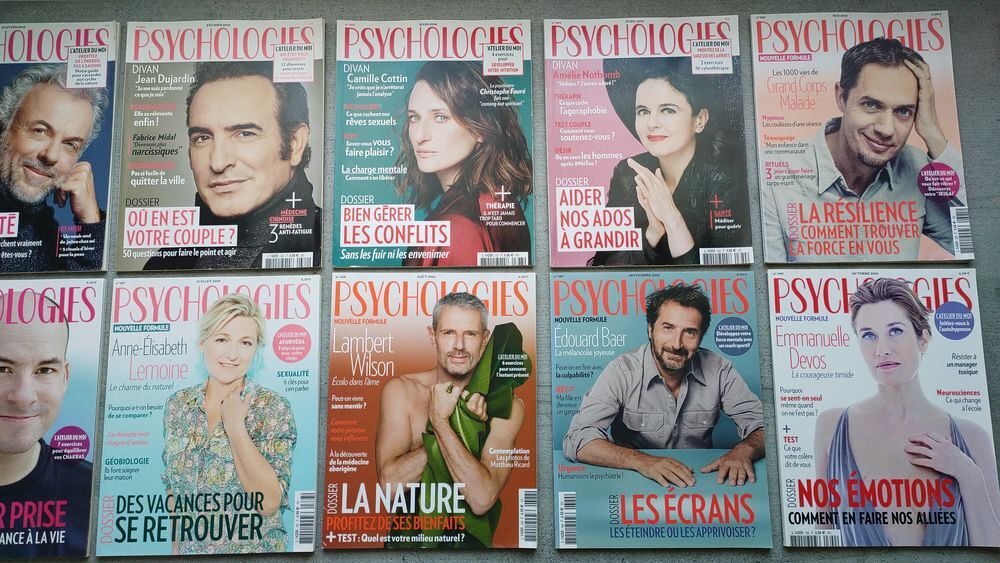 ? Psychologies Magazine 2017-2018 ? Lot de 22 magazines Livres et BD