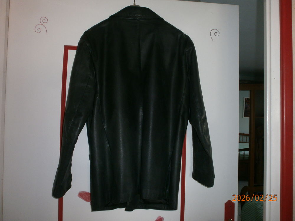 Veste cuir noir T . L Vêtements