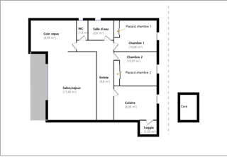  Appartement à vendre 3/4 pièces 68 m²