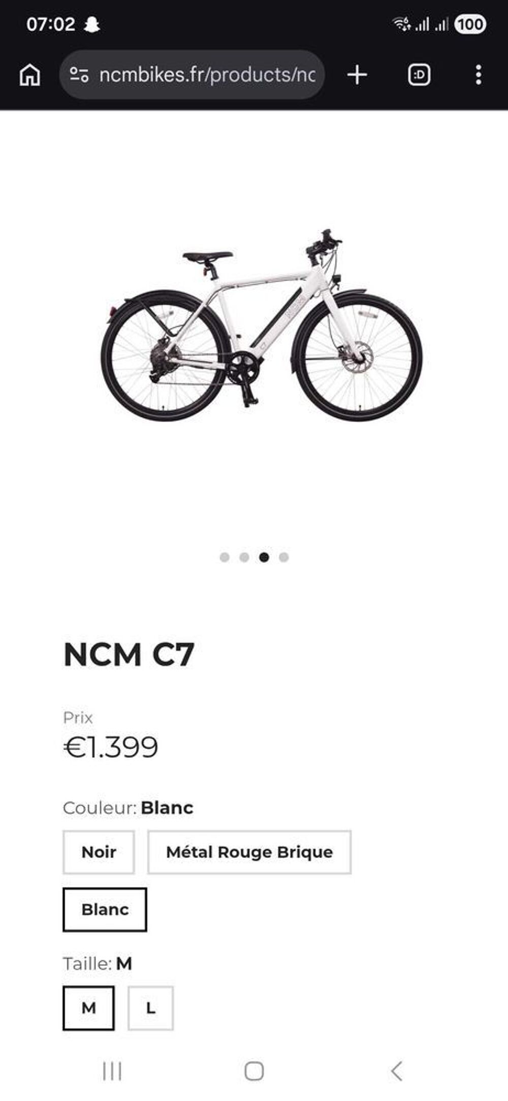 v&eacute;lo &eacute;lectrique NCM C7 Neuf Vélos