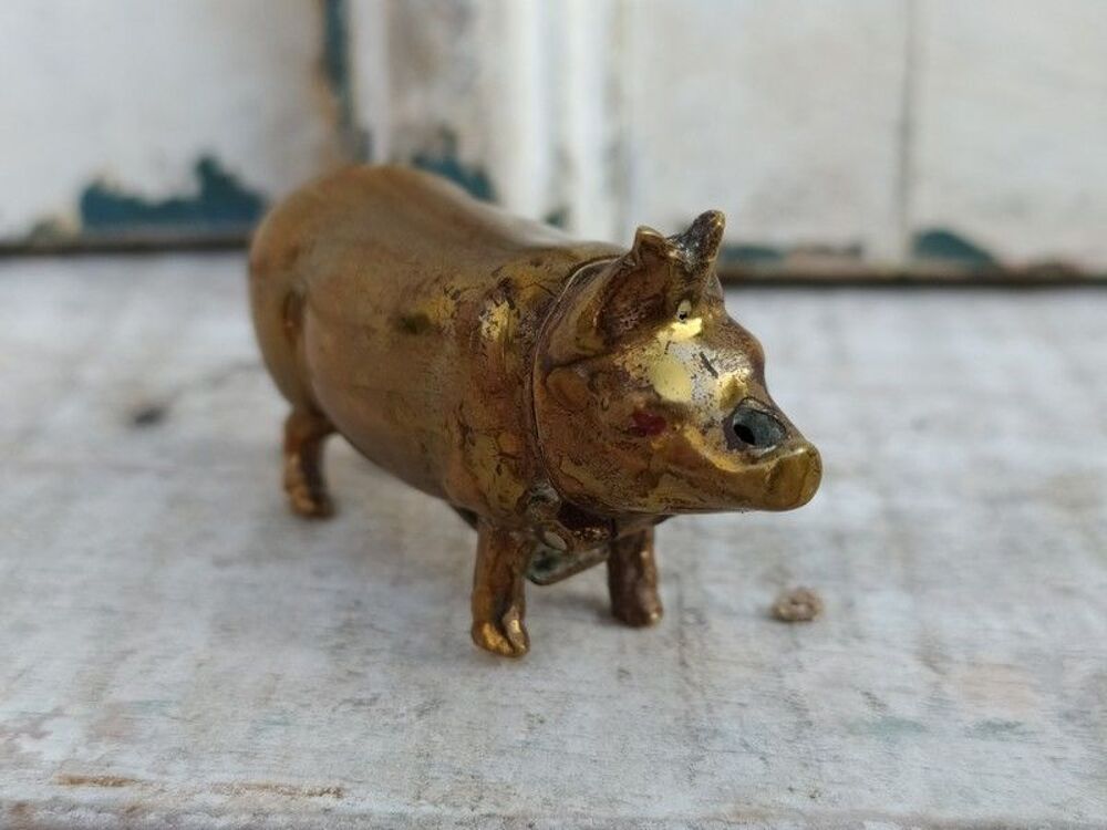 Petit Cochon Porte Allumettes Pyrog&egrave;ne 1900 