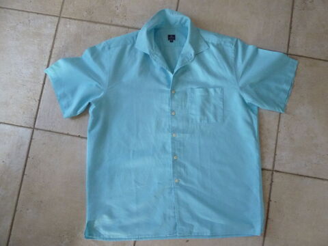 chemisette lin homme Celio bleu turquoise taille L 52 6 Beaulieu (34)