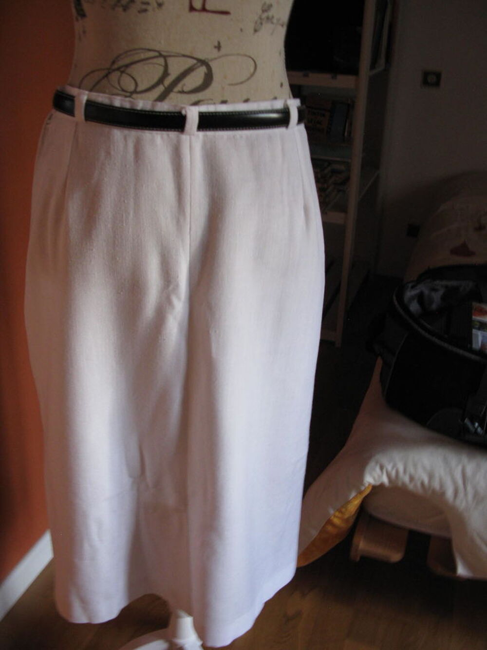 Jupe blanche lin artisanale Vêtements