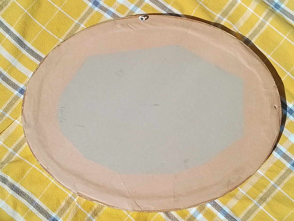 Miroir Mural en Bois Dor&eacute; &agrave; Cadre Ovale : 44 x 34 cm Vintage Décoration