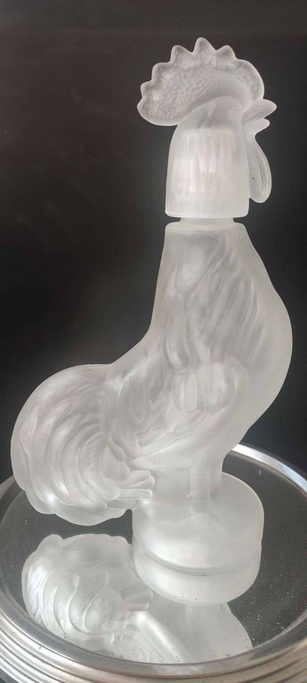 Carafe zoomorphe (28 cm) en verre d&eacute;poli italien - Ann&eacute;es 70 