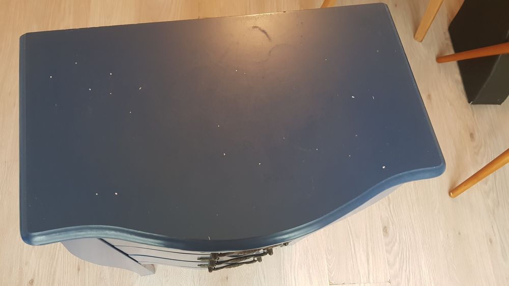 Petite commode murano laqu&eacute; bleue Meubles