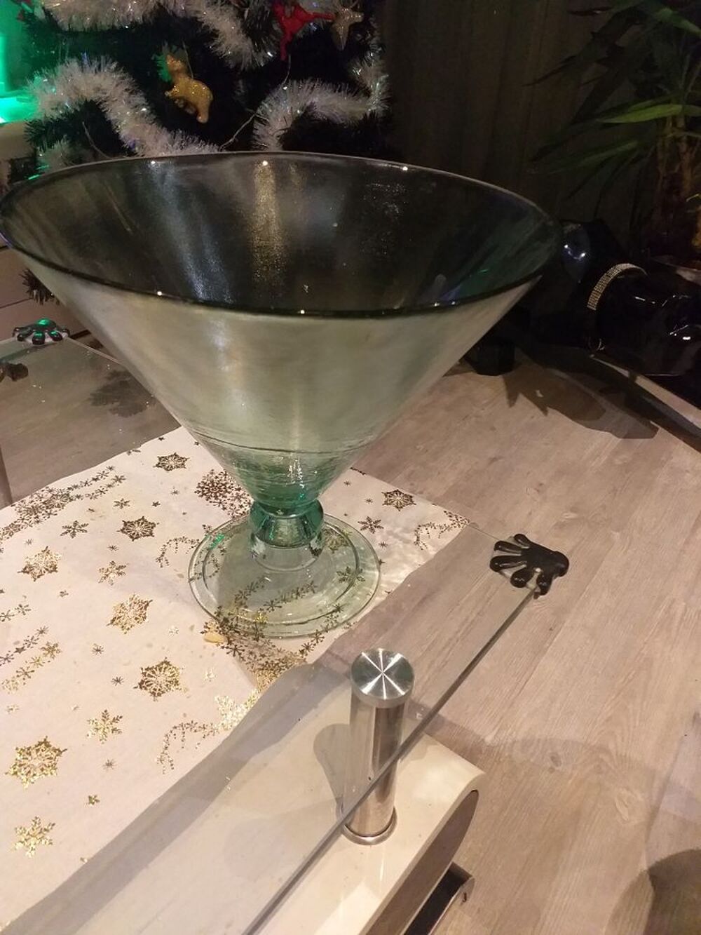 vase et coupe &agrave; fruits en verre Décoration