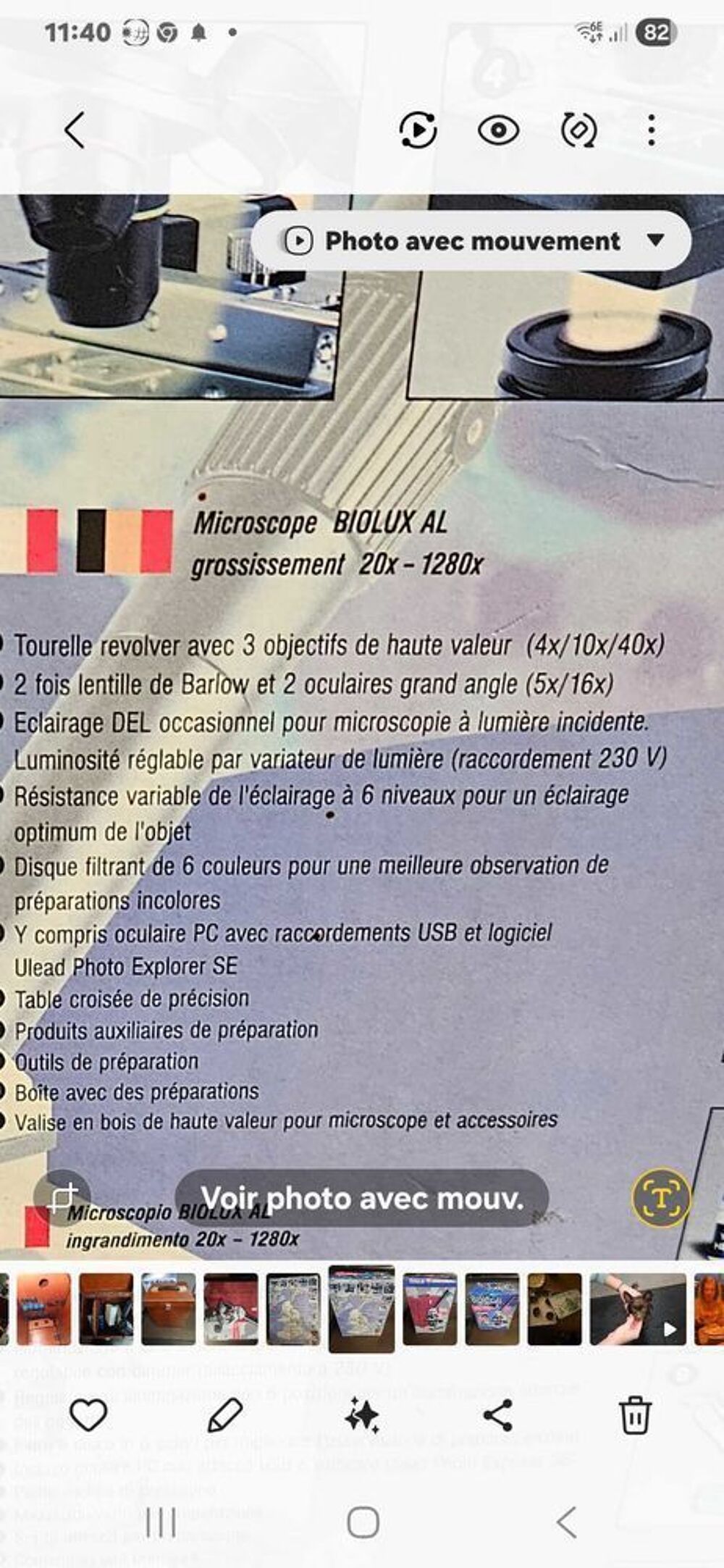 Microscope Bresser Biolux AL 20x-1280x PC Ocular Jeux / jouets