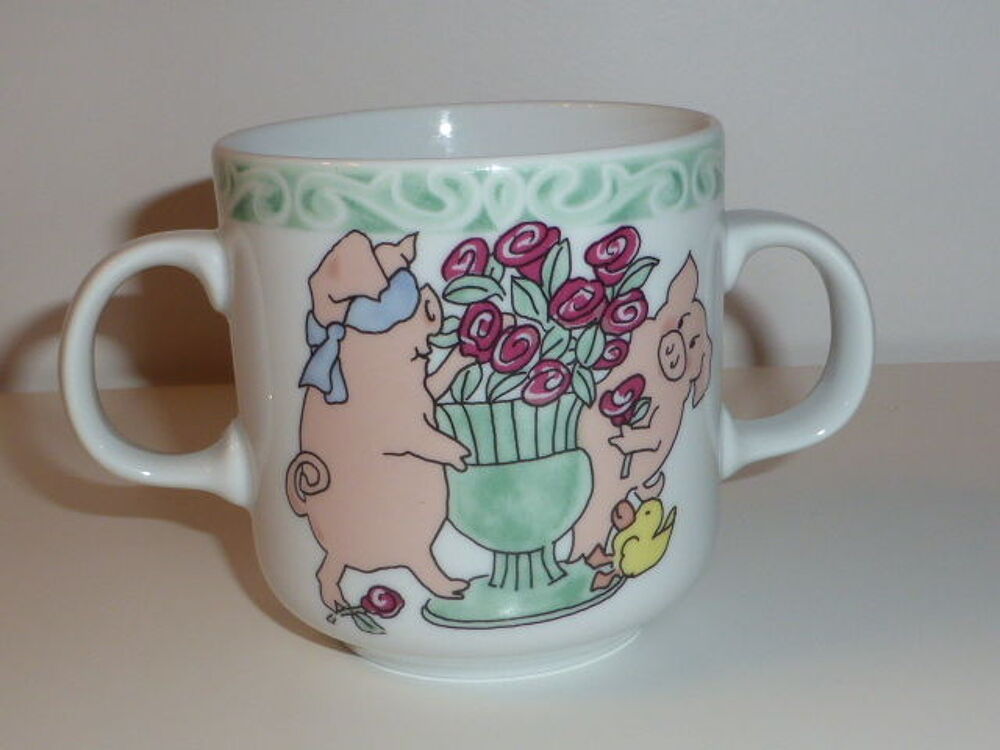 Tasse enfant double anse cochons porcelaine Villeroy &amp; Boch Cuisine