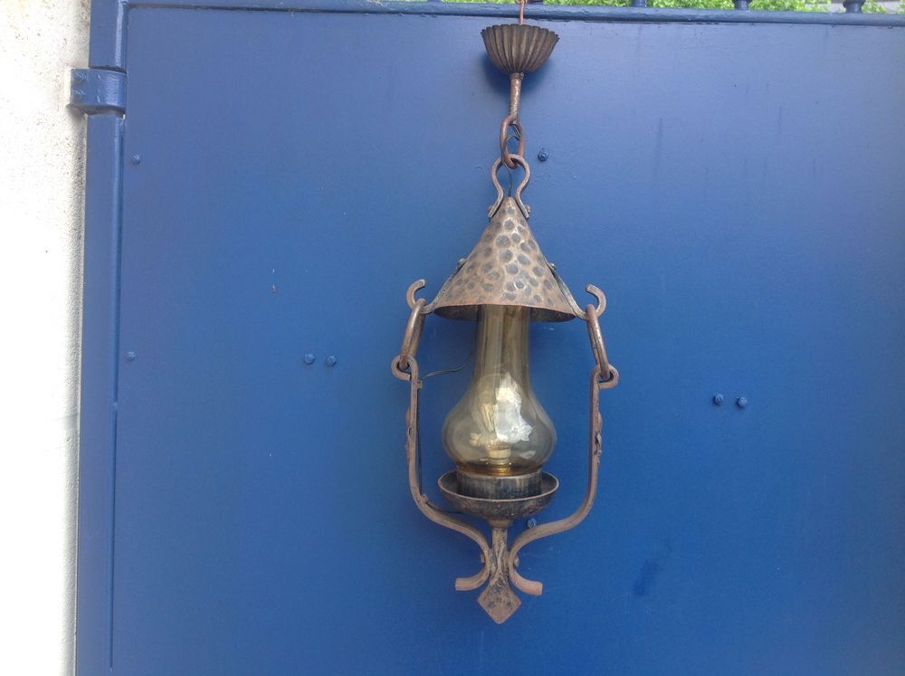 lampe style lampe &agrave; p&eacute;trole en fer forg&eacute; &agrave; repeindre Décoration
