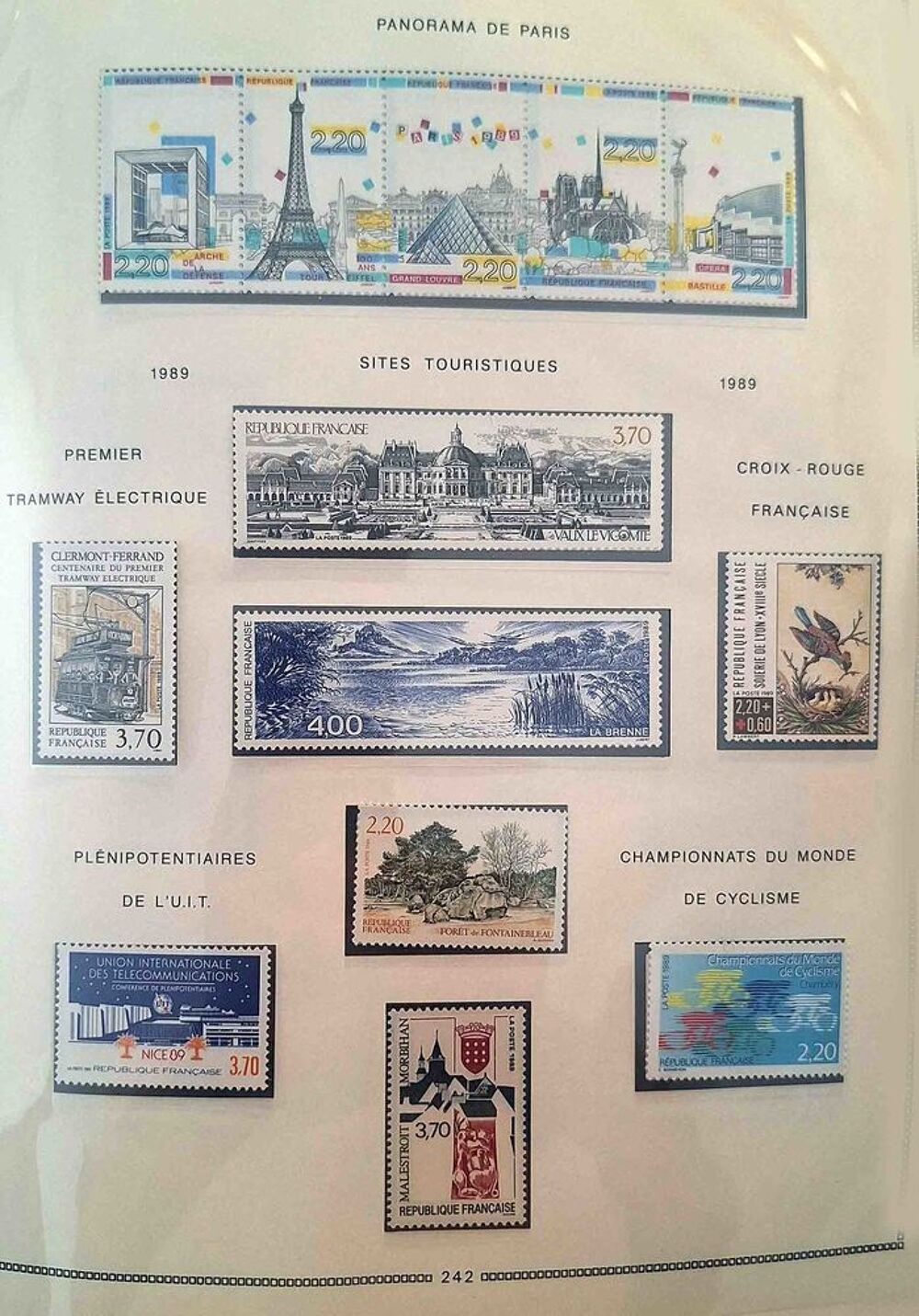 S&eacute;rie de timbres de collection de France F8 