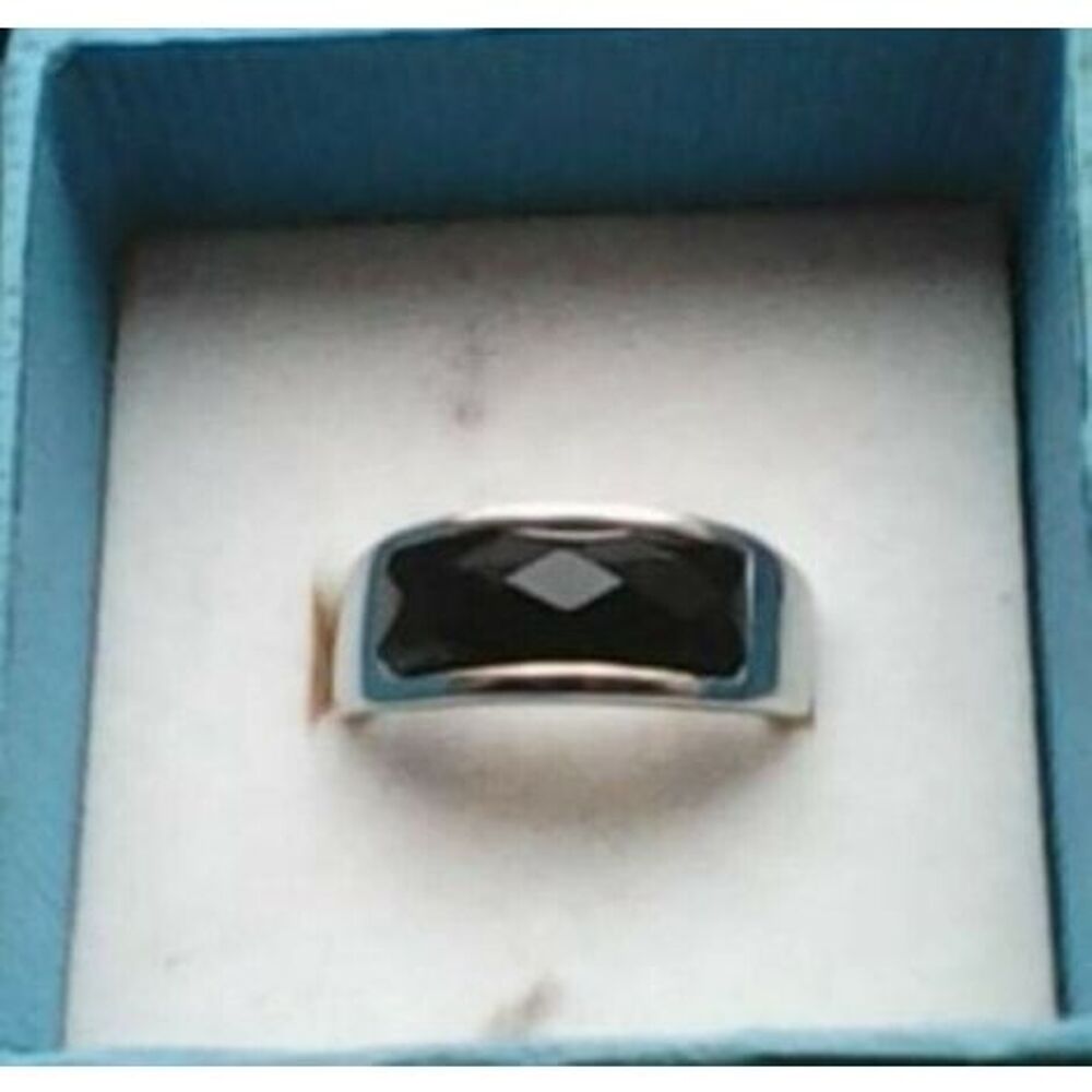 Bague acier quartz fum&eacute; marron T 62 Bijoux et montres