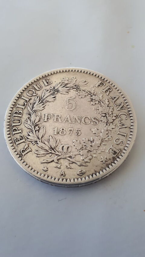 1 pice de monnaie de 5F argent, anne 1875 25 Balaruc-les-Bains (34)