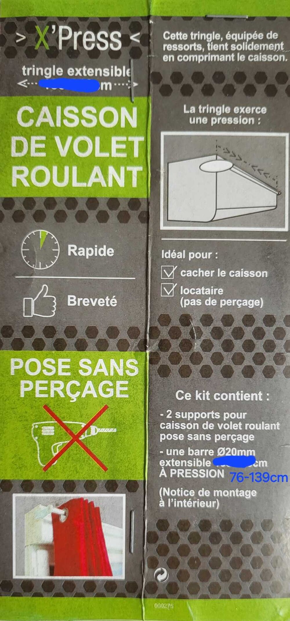Tringle pour caisson de volet roulant Décoration
