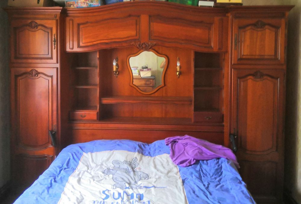 Pont de lit en merisier + tour de lit en 160 Meubles