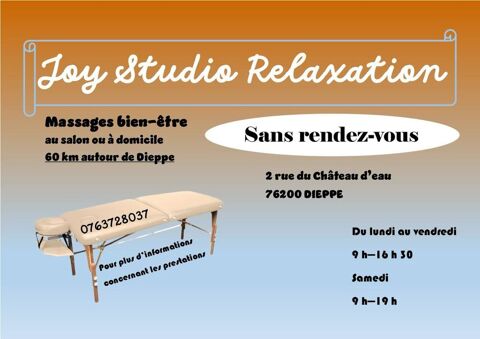 Studio joy salon pour les voyageurs. 40 76200 Dieppe