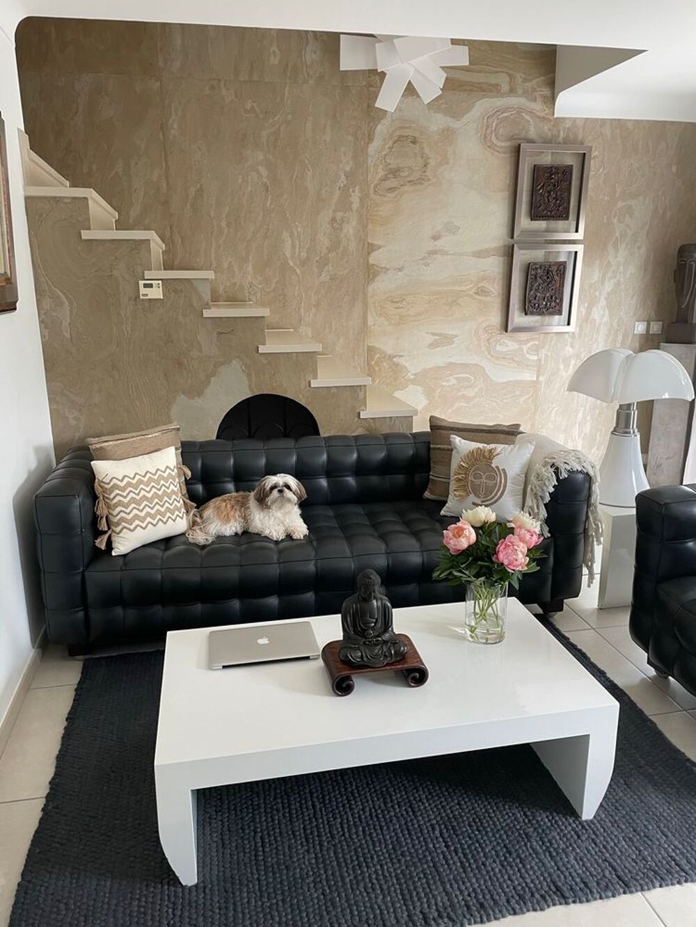 Canap&eacute; cuir kubus D'Hoffmann et son fauteuil Meubles