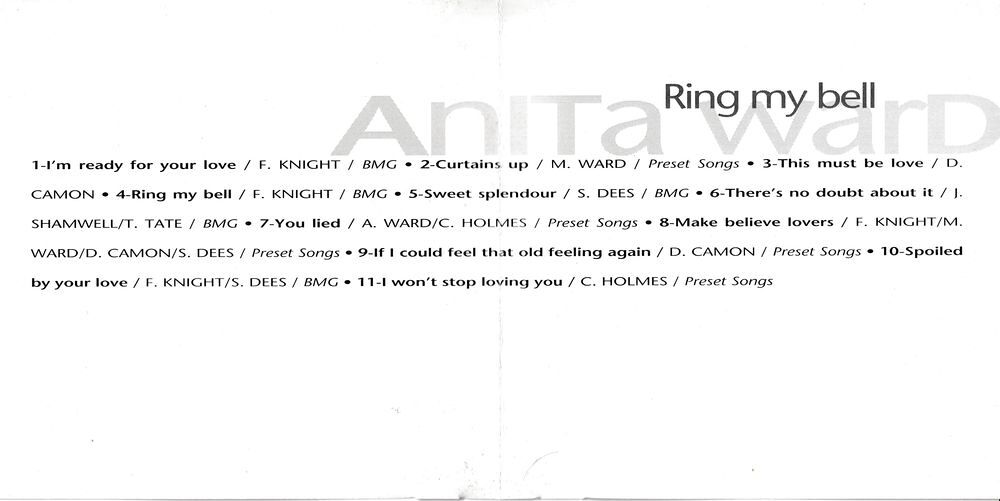 CD Anita Ward Ring My Bell CD et vinyles