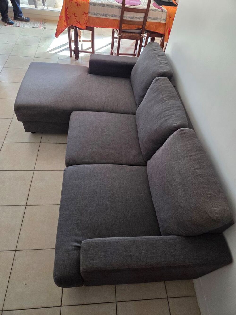 Canap&eacute; d'angle gauche d&eacute;montable gris anthracite ? 212 cm Meubles