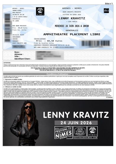 Lenny Kravitz - 24/06/26 - Ar�nes de N�mes 84.5 Milhaud (30)