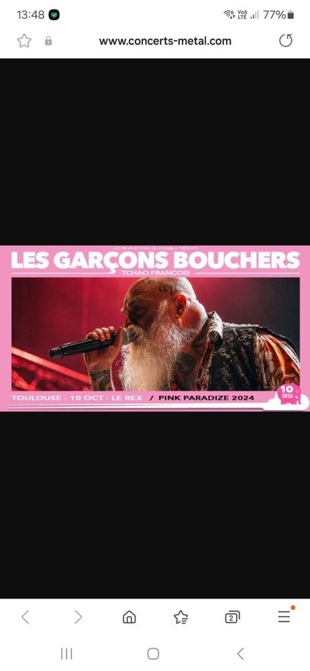 1 place concert Gar&ccedil;ons Boucher le 10/10 a Toulouse Billetterie