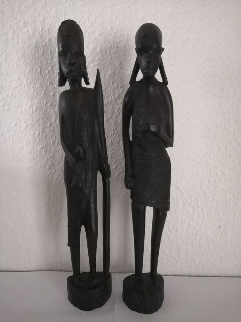 2 statuettes Africaines vintage en bois - guerriers Africain 22 Habsheim (68)