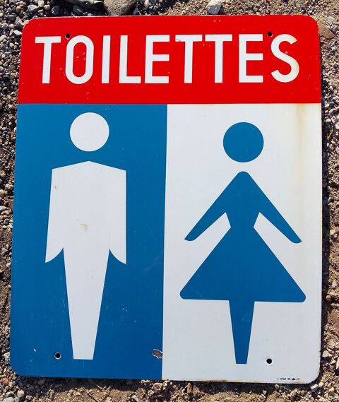  plaque emaillee toilettes 60x50 cm tole 380 Saint-Jean-de-Fos (34)